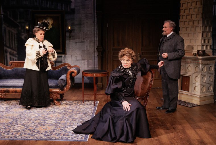Judy Kaye, Charles Busch, and Christopher Borg in IBSEN'S GHOST