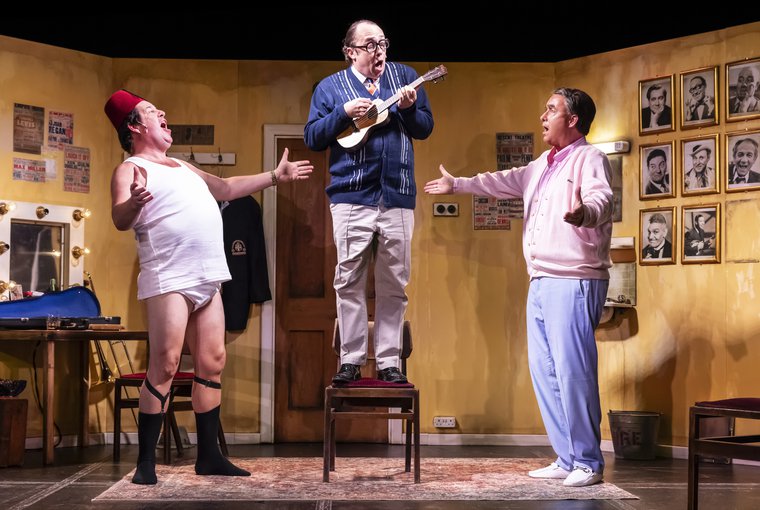 Damian Williams, Bob Golding, and Simon Cartwright in THE LAST LAUGH