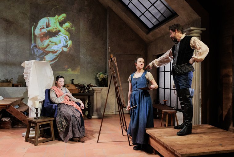 Joey Parsons, Kate Hamill, and Matthew Saldívar in THE LIGHT AND THE DARK