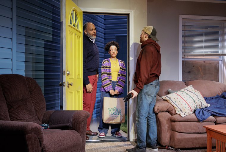 Victor Williams, Amber Reauchean Williams, and Daniel Abeles in AMERIKIN