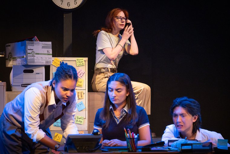 Vann Dukes, Susan Lynskey, Kleo Mitrokostas, and Charles Hsu in THIS IS GOVERNMENT