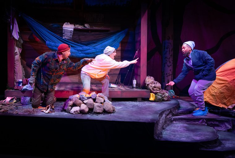 John Alejandro Jeffords, Larisa Oleynik, and Joshua David Robinson in LEAN-TO