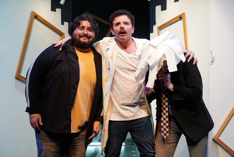 Mateo Parodi, Jacopo Costantini, and Billy Cosgrove in THE IMPORTANCE OF DOING ART