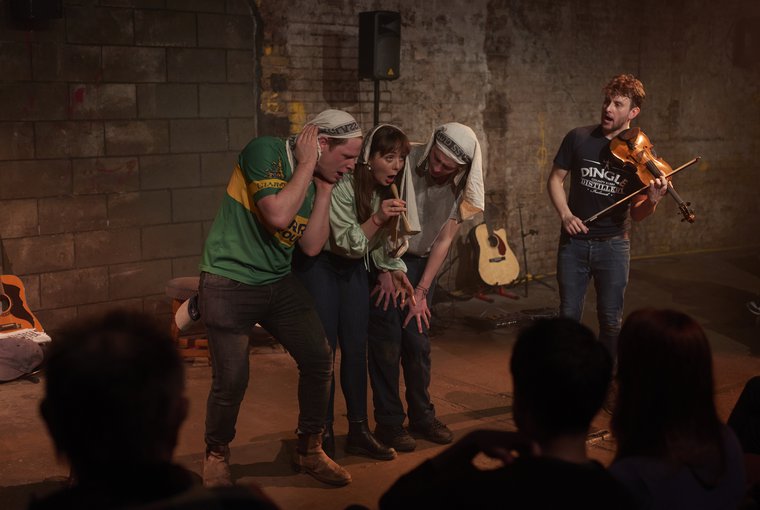 Callum McGuire, Anna McCormick, Jonty Weston, and Ben Simon in CATCH OF THE DAY