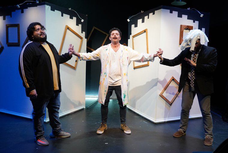 Mateo Parodi, Jacopo Costantini, and Billy Cosgrove in THE IMPORTANCE OF DOING ART