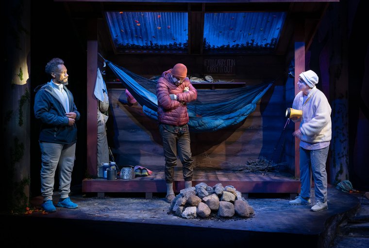 Joshua David Robinson, John Alejandro Jeffords, and Larisa Oleynik in LEAN-TO
