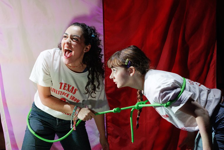 Gabriela Veciana and Maaike Laanstra-Corn in CALF SCRAMBLE