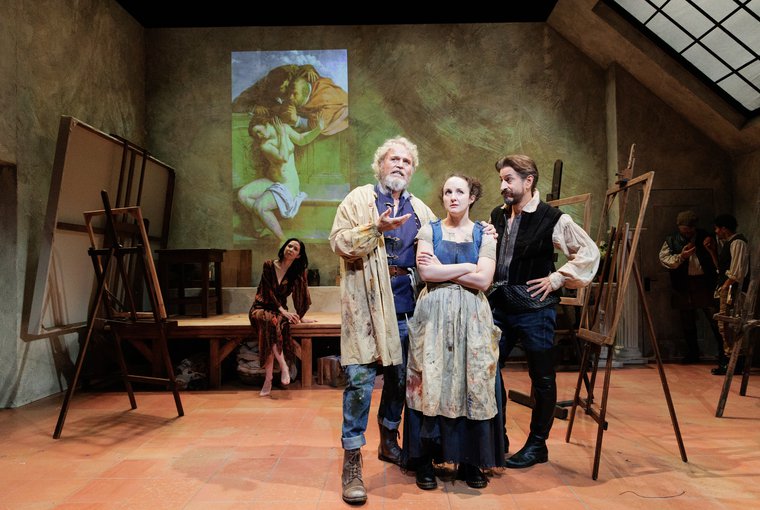 Wynn Harmon, Kate Hamill, and Matthew Saldívar in THE LIGHT AND THE DARK