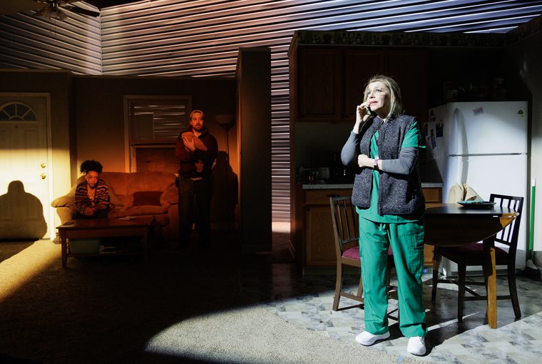 Amber Reauchean Williams, Daniel Abeles, and Andrea Syglowski in AMERIKIN